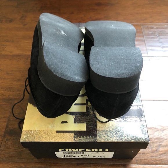 Mens Property brand black suede oxford shoes size 8.5 with box - Picture 8 of 9